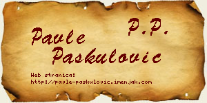 Pavle Paskulović vizit kartica